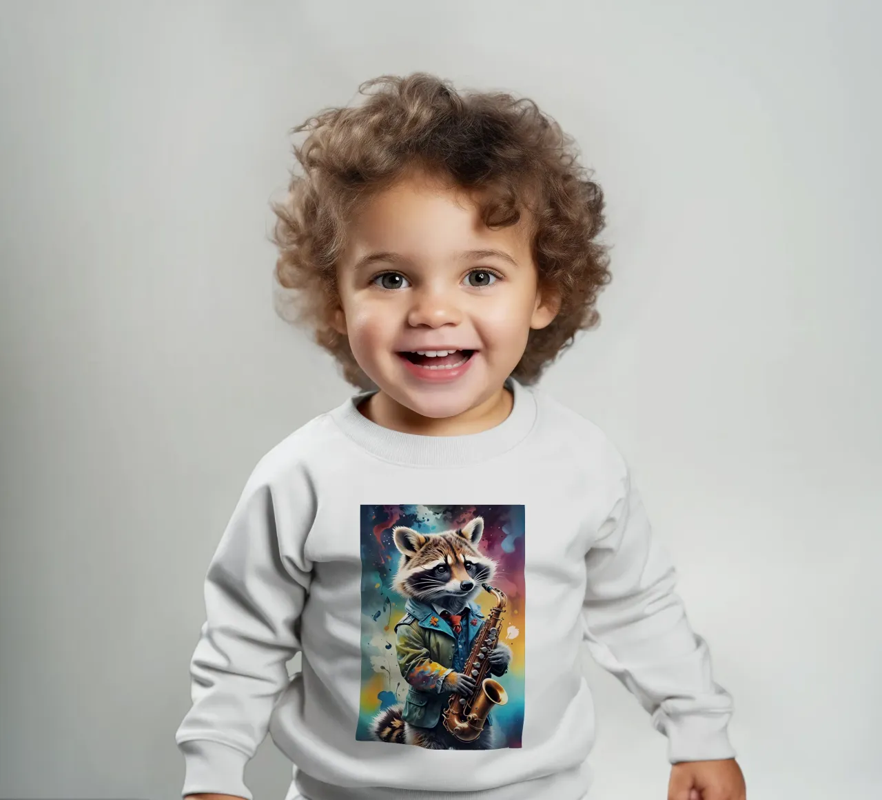 Procione e sassofono felpa neonato da MakArena