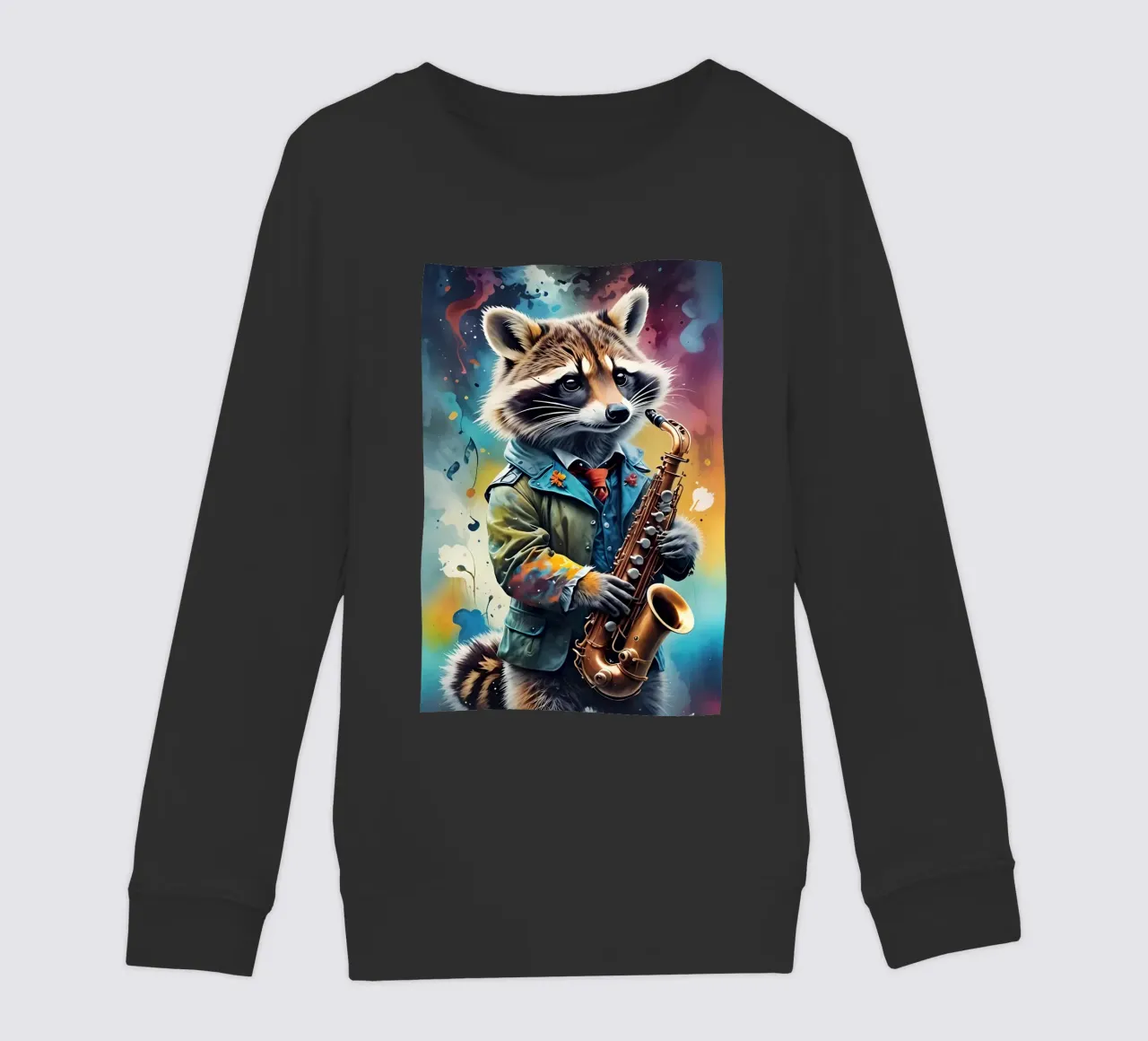 Procione e sassofono felpa bambino da MakArena