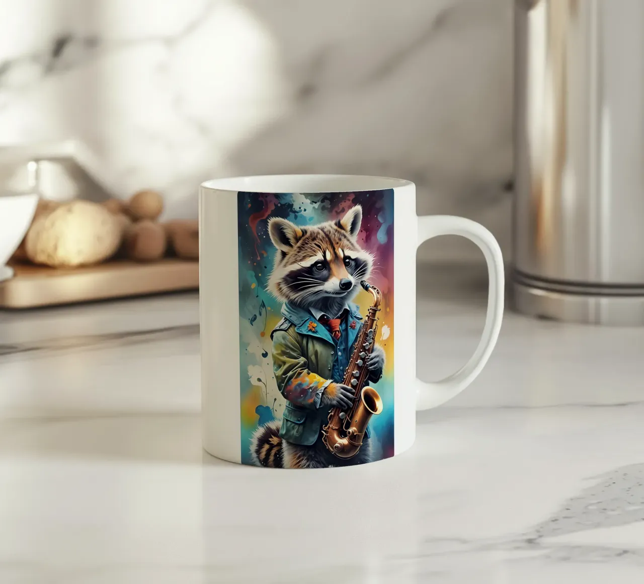 Procione e sassofono tazza in ceramica da MakArena