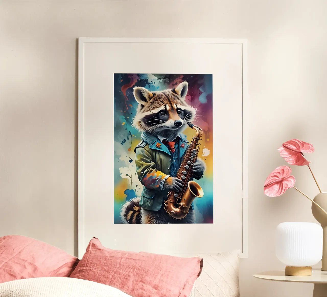 Procione e sassofono carta hahnemühle da MakArena