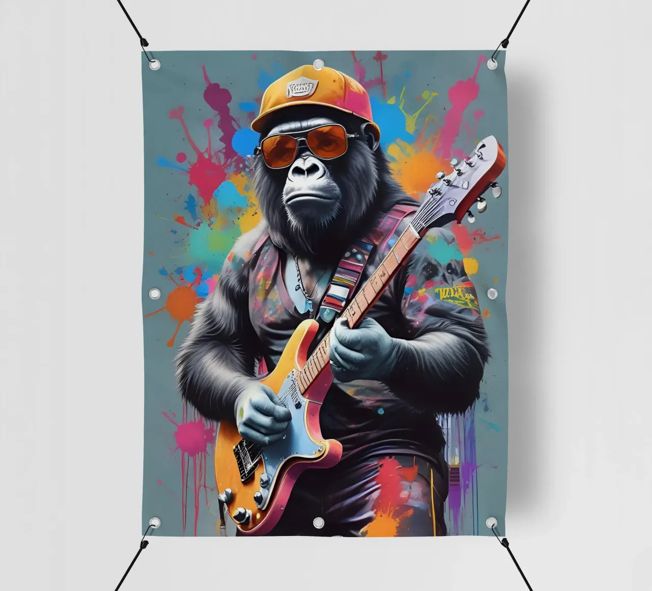 Gorilla suonare la chitarra telo in pvc da MakArena