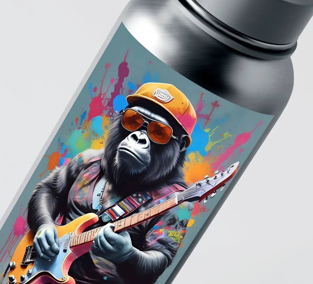 Gorilla play guitar sticker by MakArena