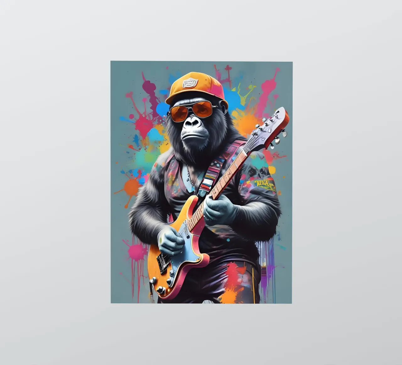 Gorilla play guitar sticker by MakArena