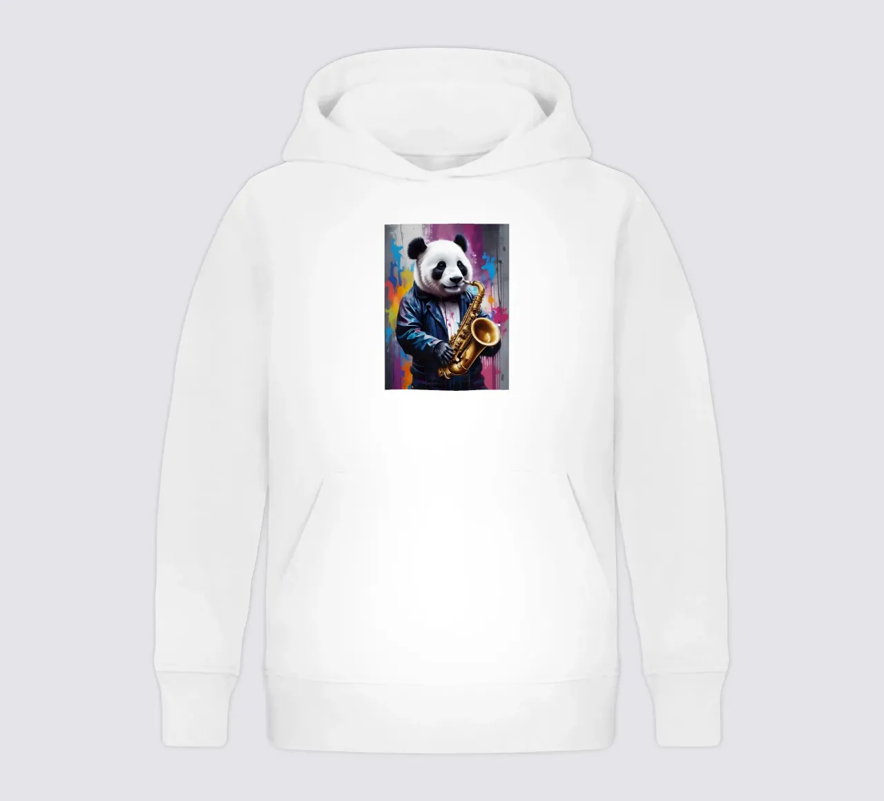 Panda che suona il sassofono felpa bambino con cappuccio da MakArena