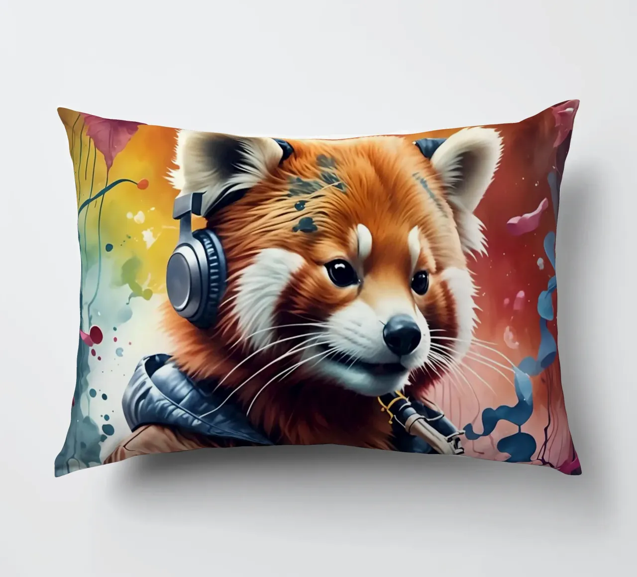 Panda rosso con sassofono cuscino da MakArena