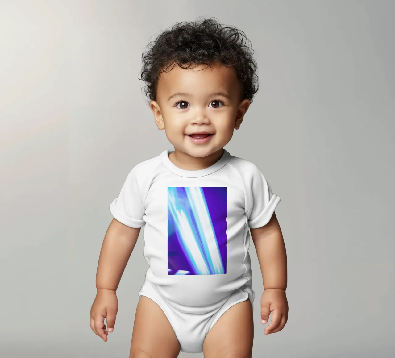 Blue Light short-sleeve baby romper by Flo Klein