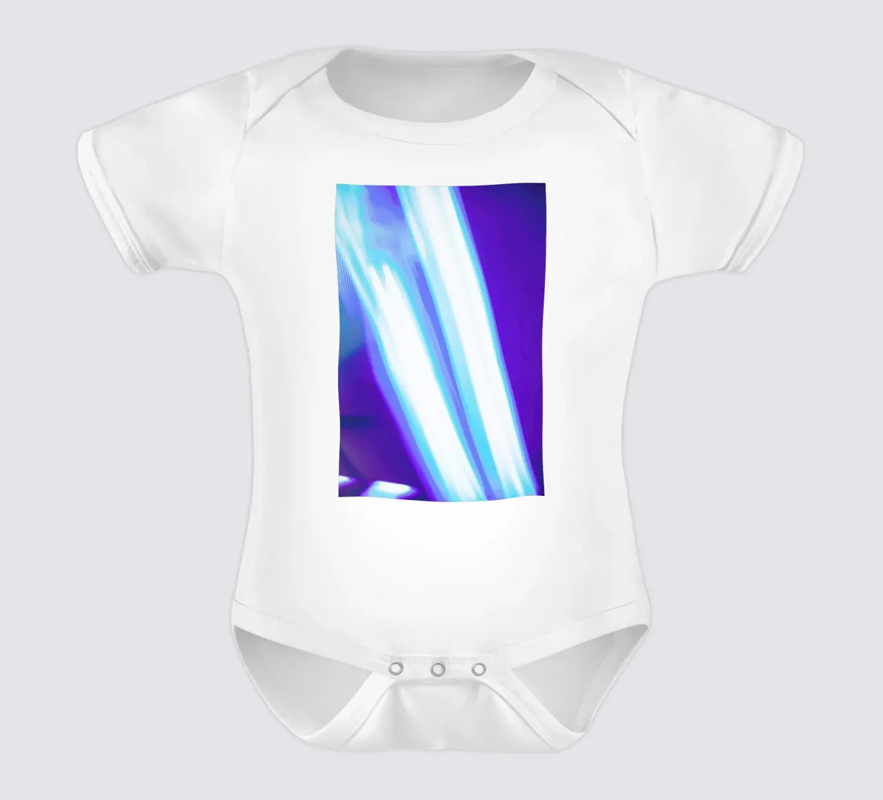 Blue Light short-sleeve baby romper by Flo Klein