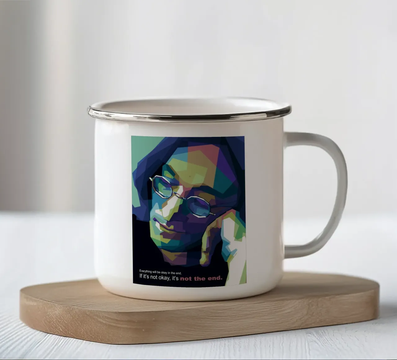 Al final todo saldrá bien. taza de esmalte de Alkahfsmart