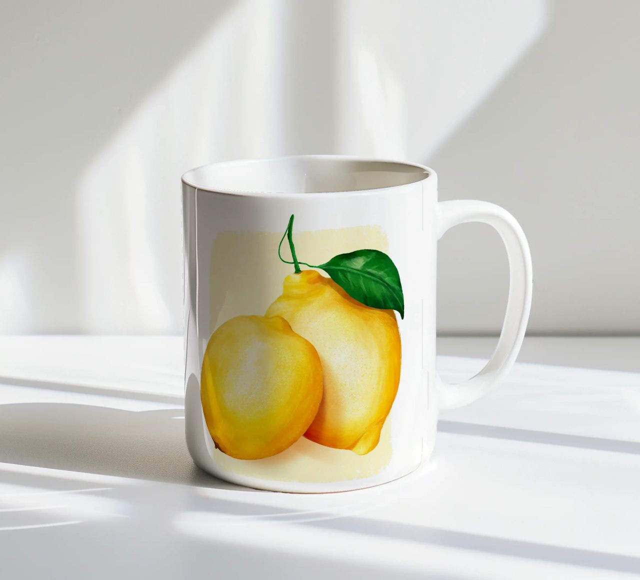 Limoni su sfondo giallo tazza in ceramica da color&shape