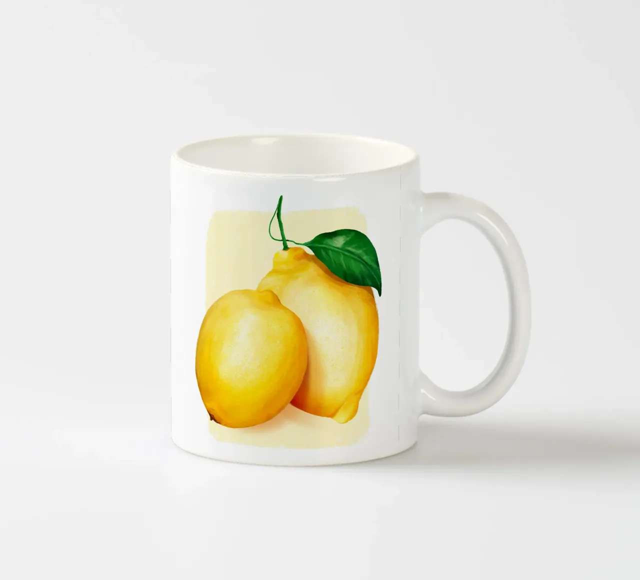 Zitronen auf gelben Hintergrund Keramik Tasse von color&shape