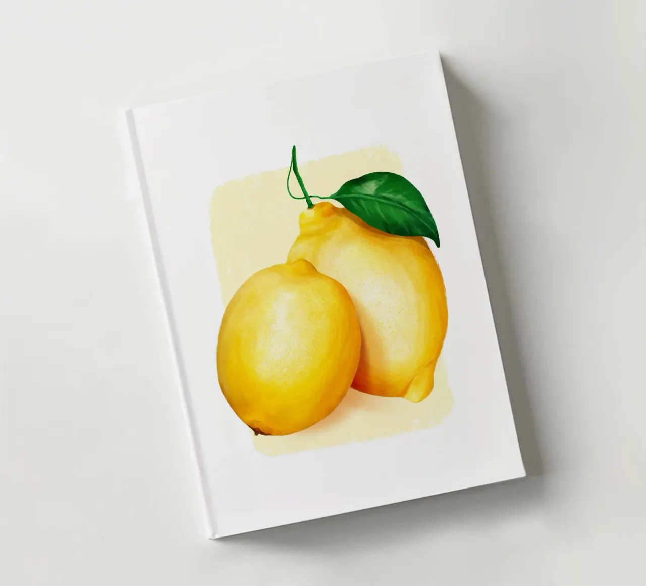 Lemons on a yellow background notebook by color&shape