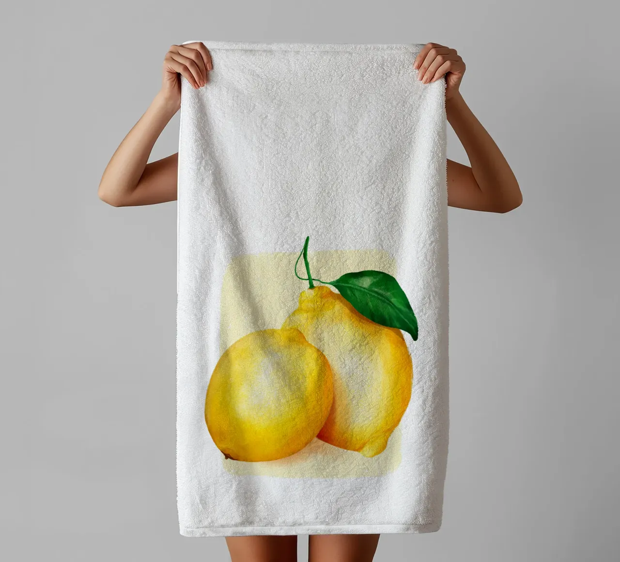 Zitronen auf gelben Hintergrund Handtuch von color&shape