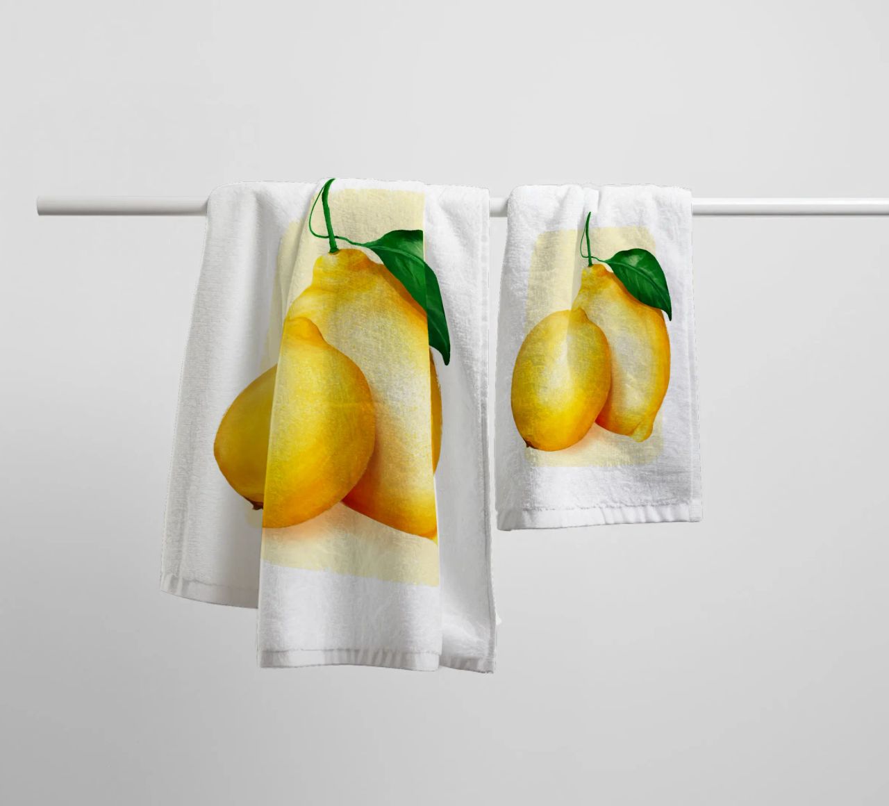Limoni su sfondo giallo asciugamano da bagno da color&shape