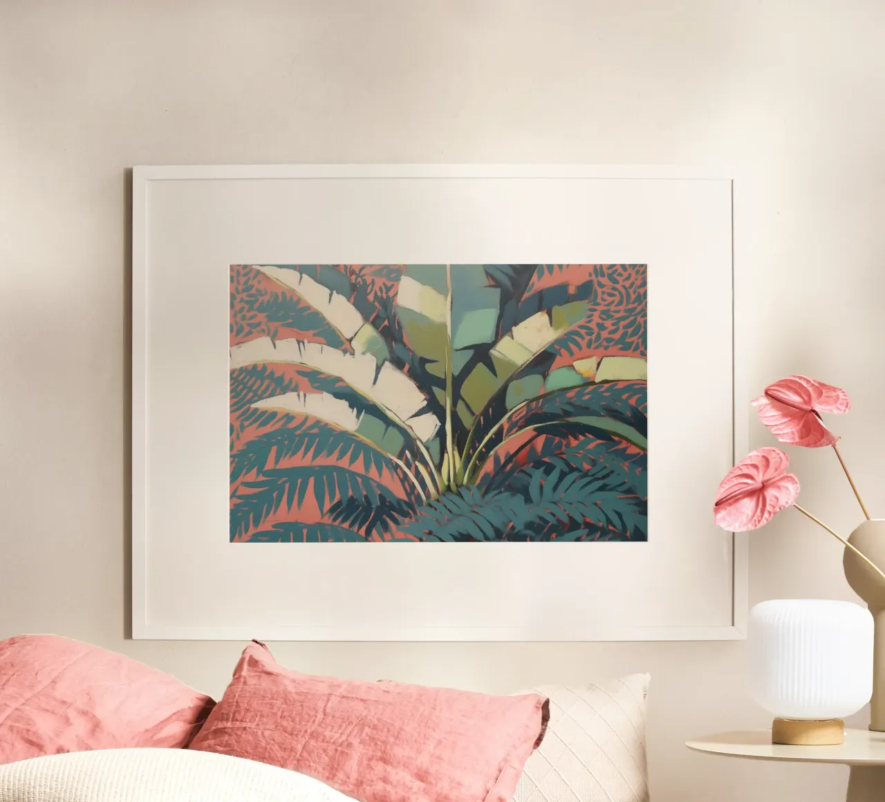 Magia della giungla in pastello poster con telaio in plastica da Carinaprint