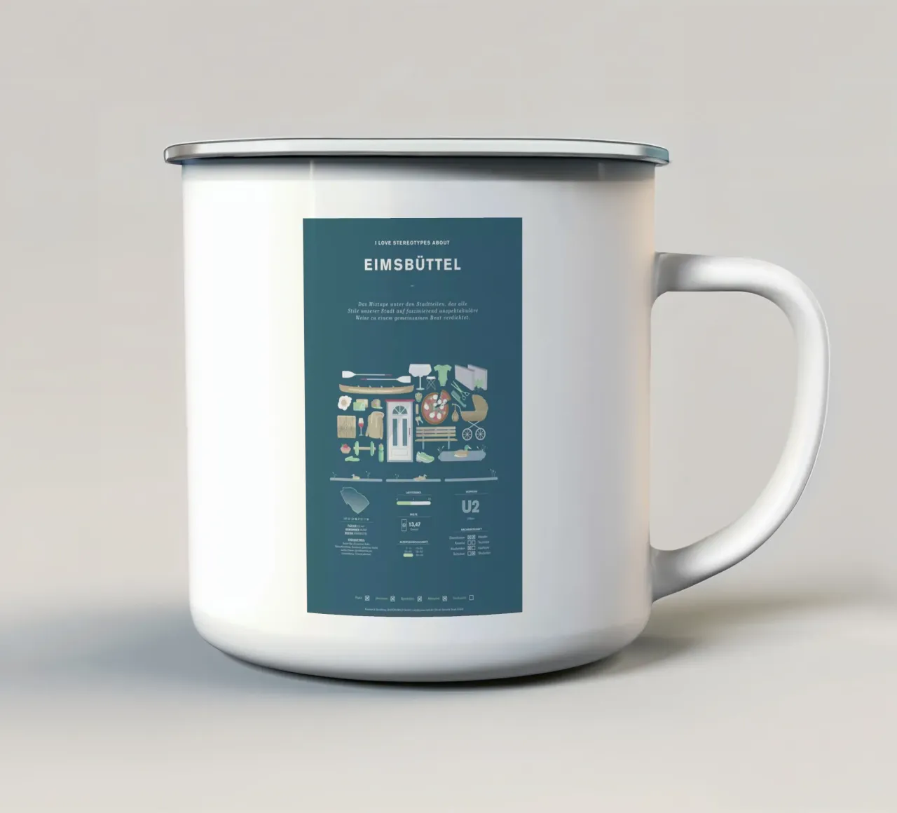 Eimsbüttel enamel mug by Bureau Bald GmbH