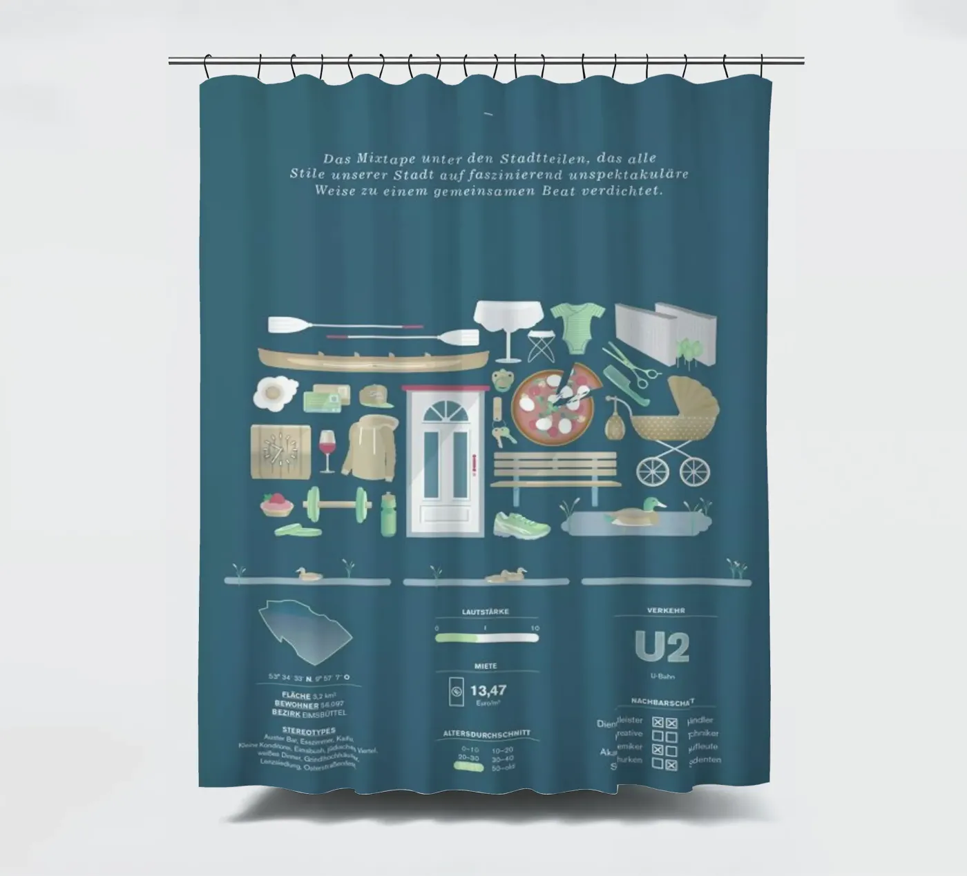 Eimsbüttel Duschvorhang von Bureau Bald GmbH