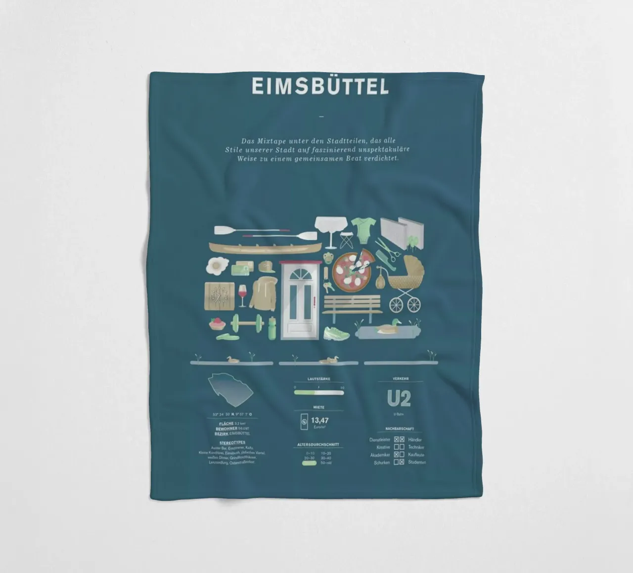 Eimsbüttel fleece blanket by Bureau Bald GmbH