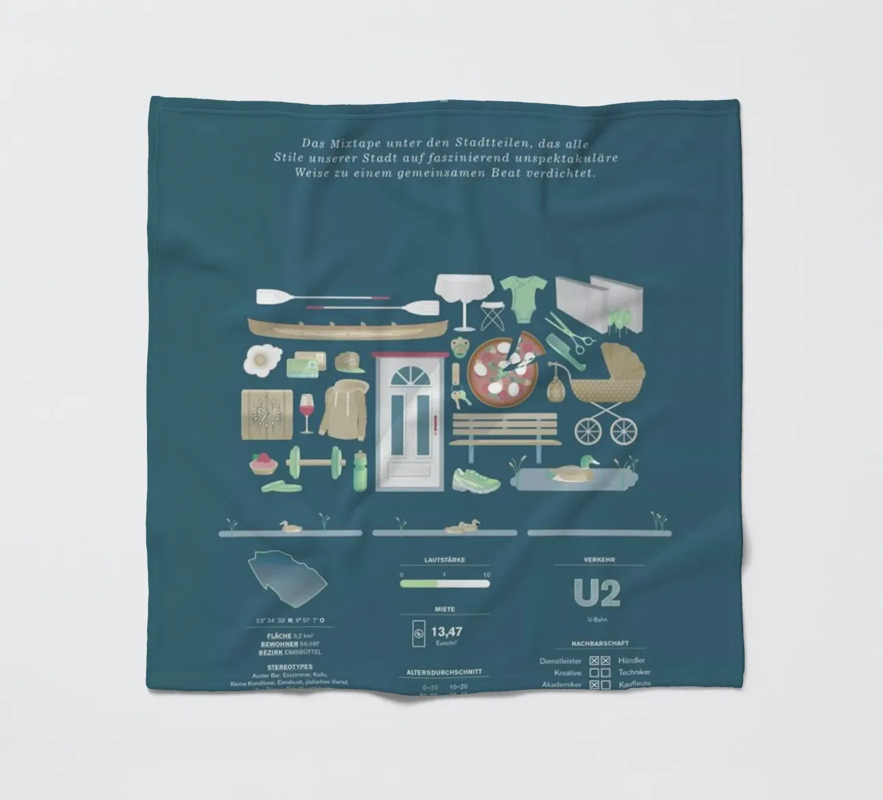 Eimsbüttel fleece blanket by Bureau Bald GmbH