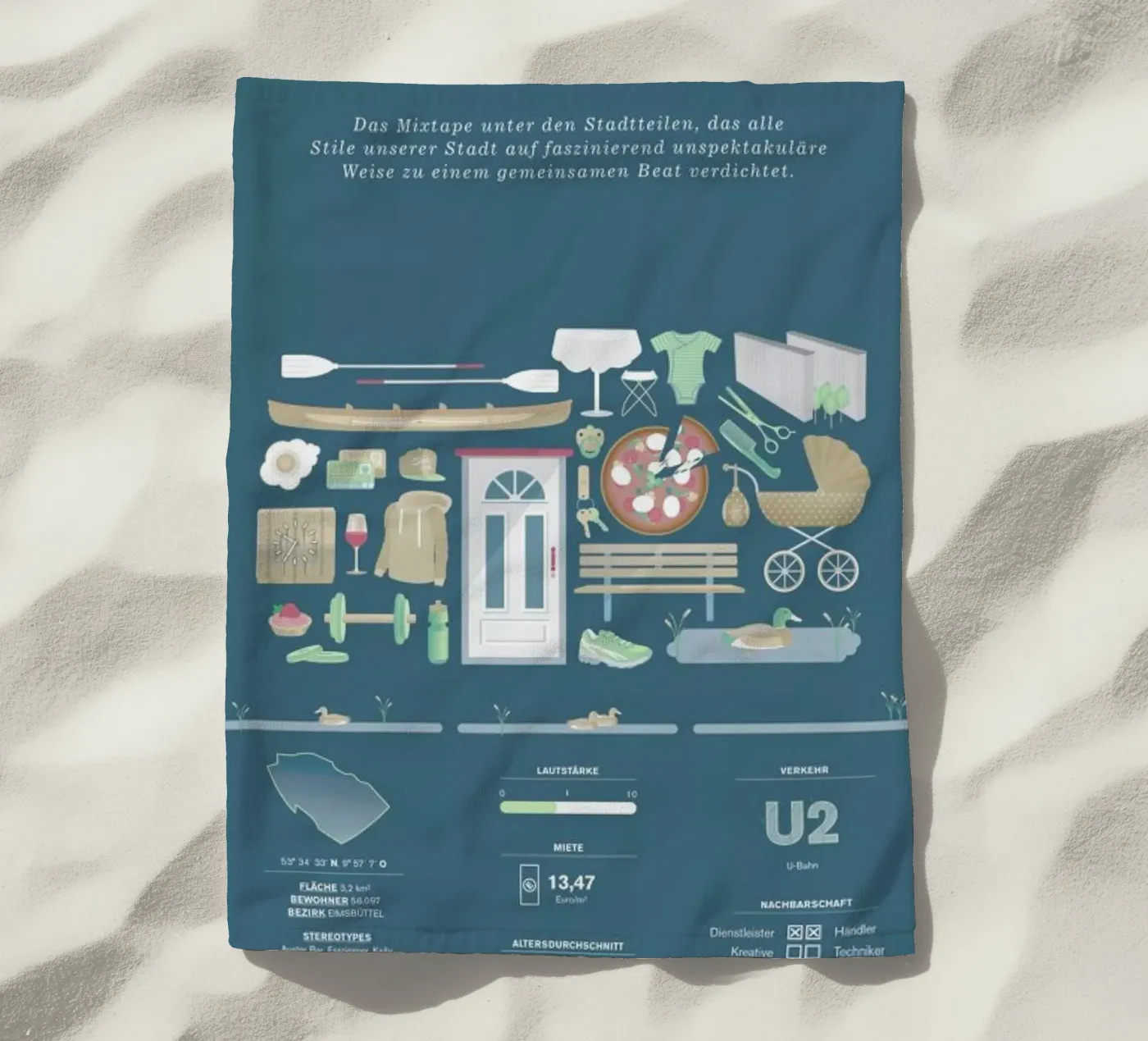 Eimsbüttel Strandtuch von Bureau Bald GmbH