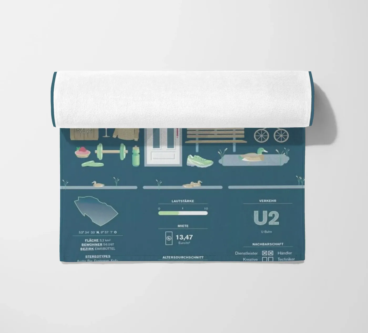 Eimsbüttel Strandtuch von Bureau Bald GmbH