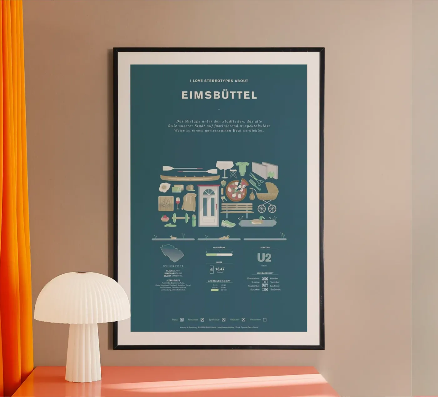 Eimsbüttel poster van Bureau Bald GmbH