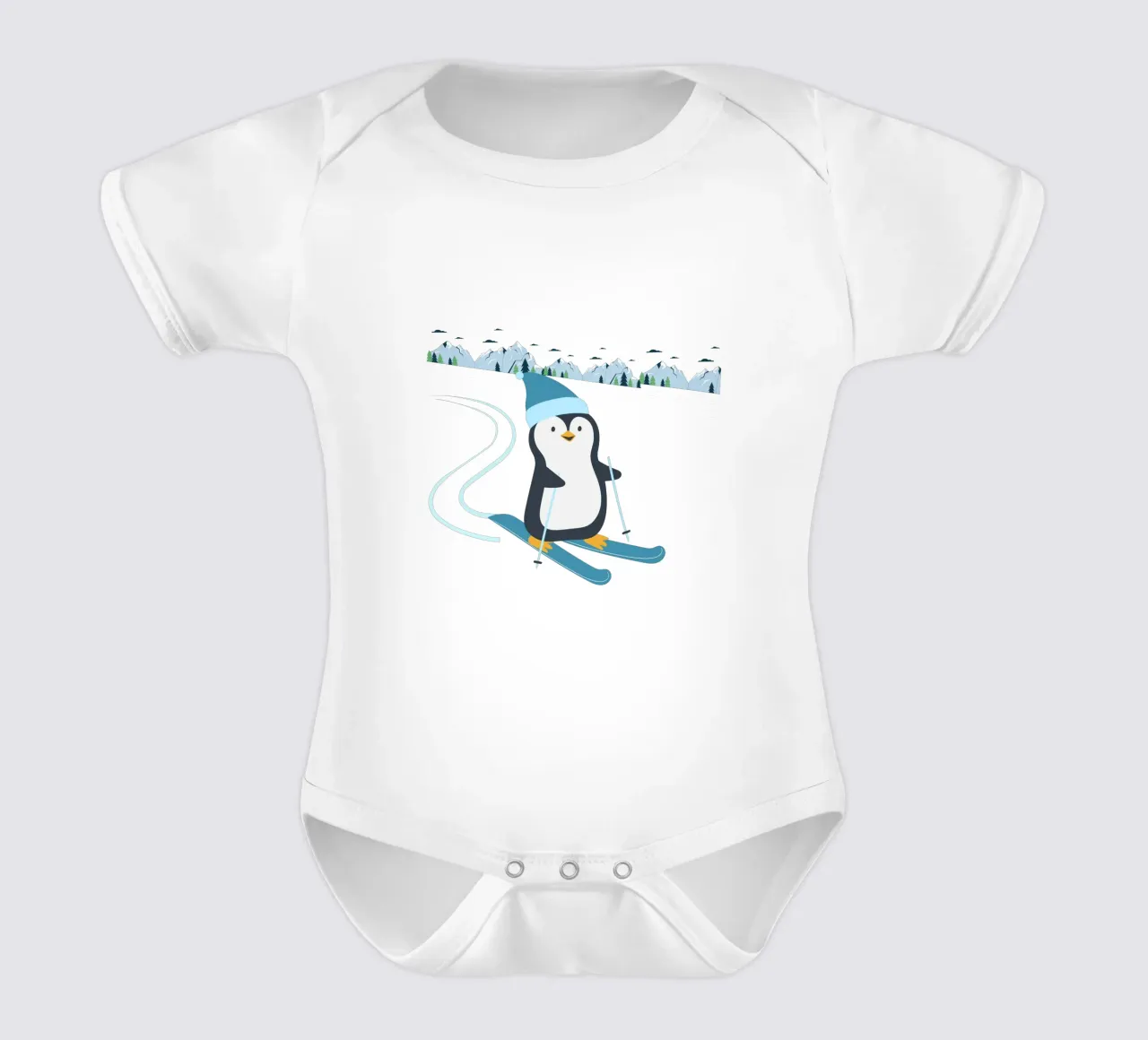 Sciare i pinguini body neonato maniche corte da FABOArt