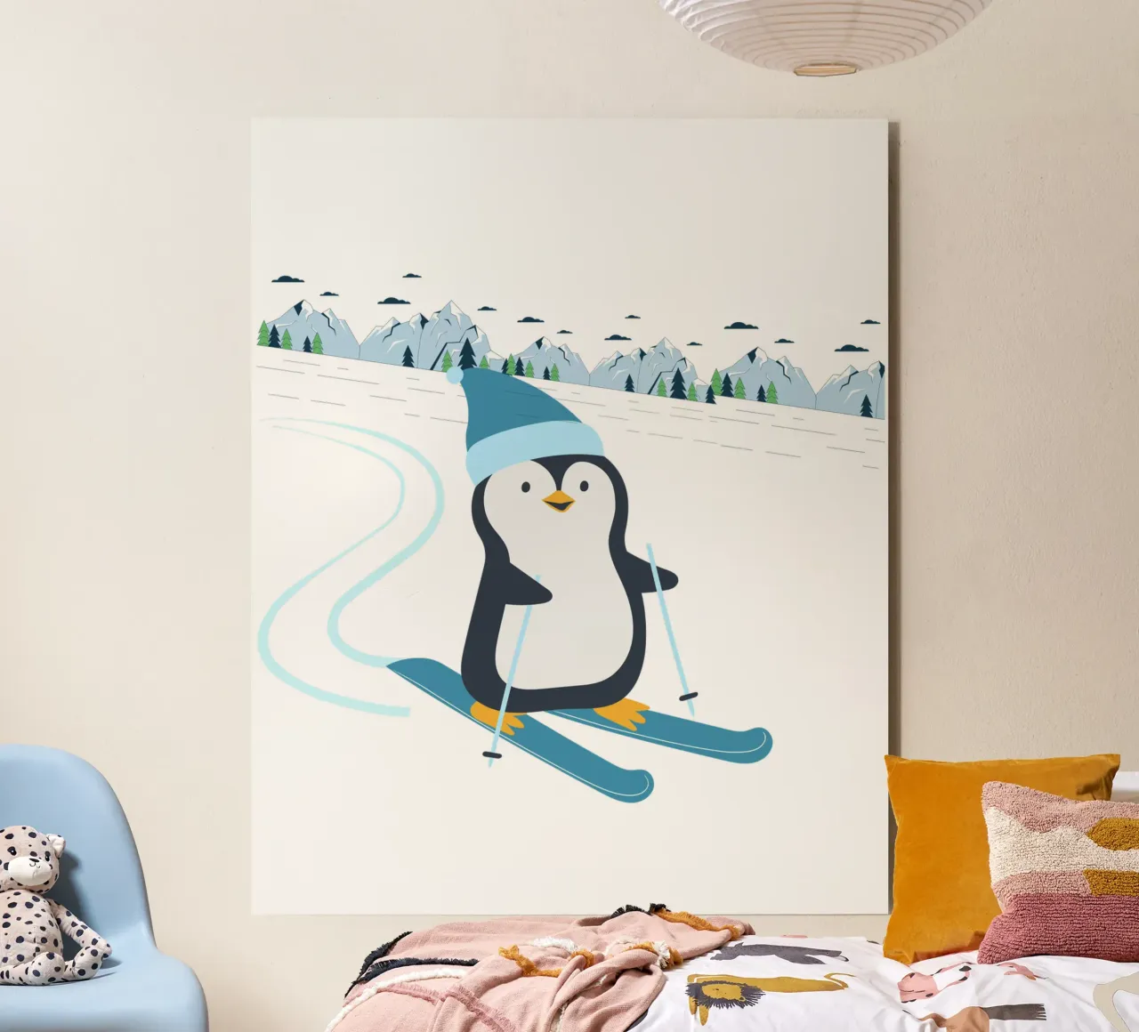 Sciare i pinguini alluminio dibond da FABOArt