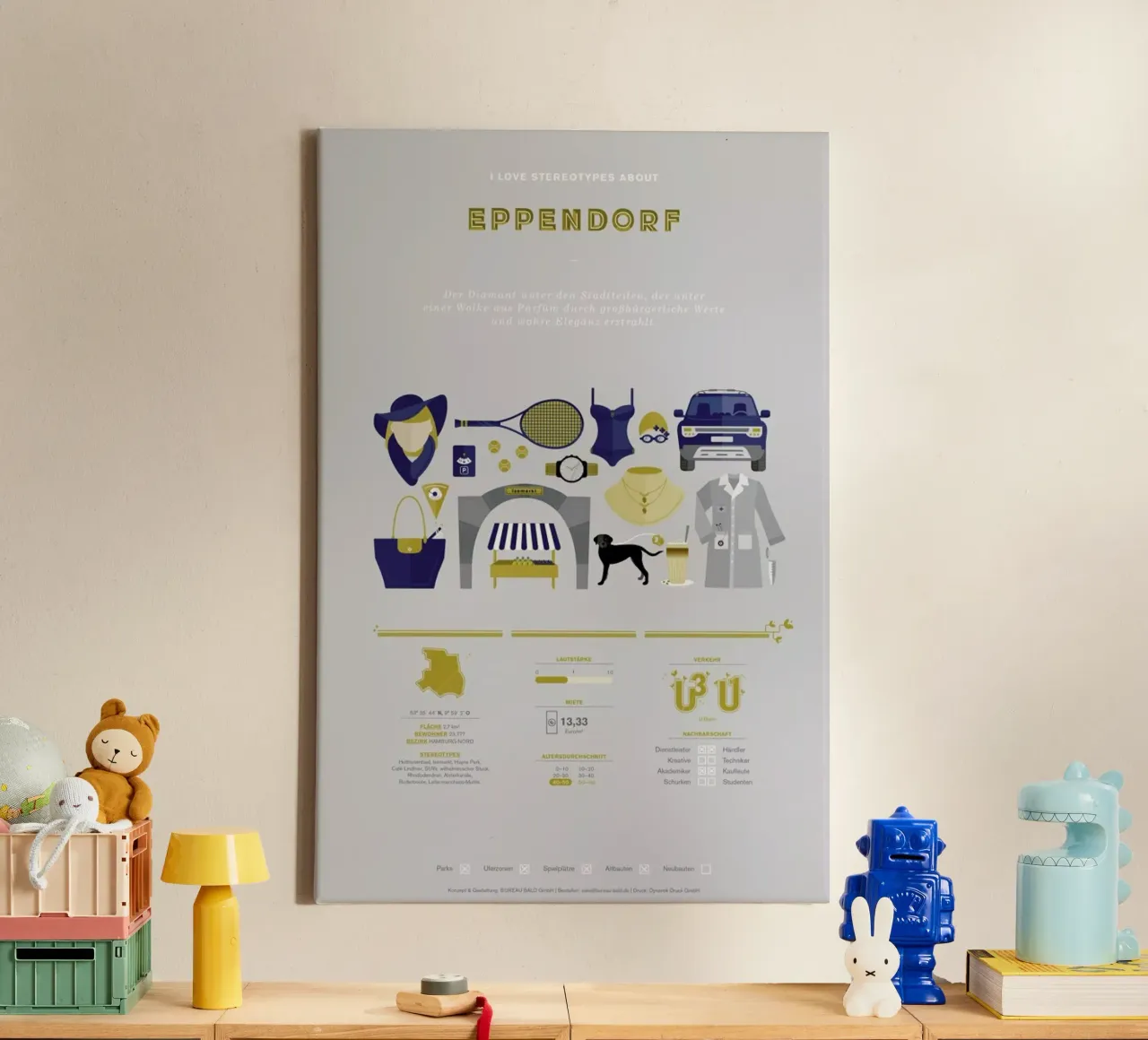 Eppendorf canvas met Baklijst van Bureau Bald GmbH