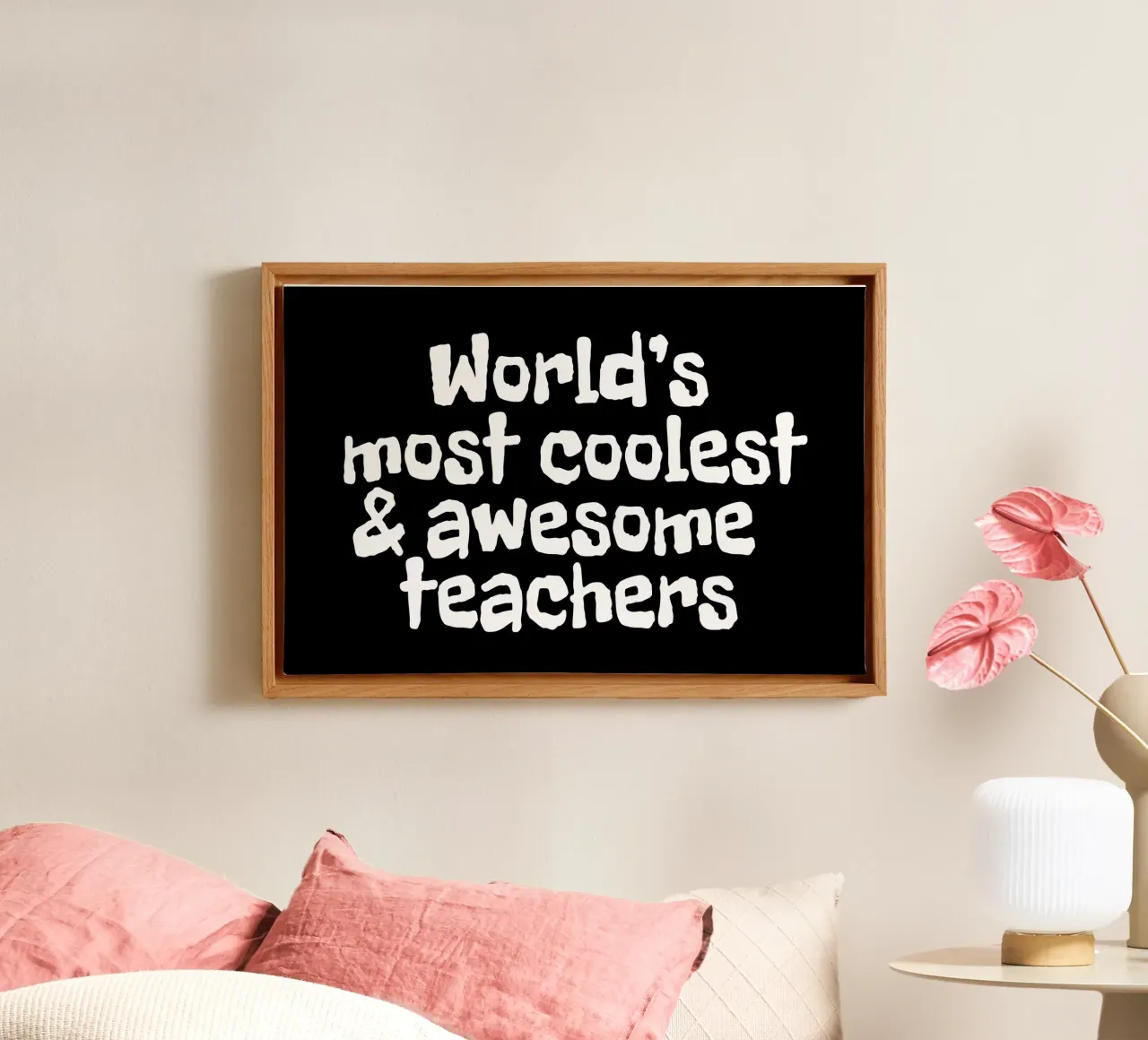 World's most coolest and awesome teachers tela con Cornice a cassetta da happieeagle
