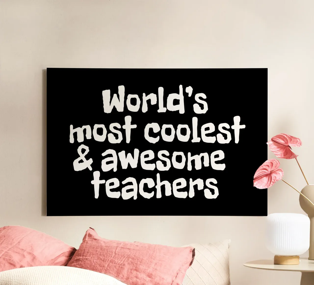 World's most coolest and awesome teachers tela con Cornice a cassetta da happieeagle