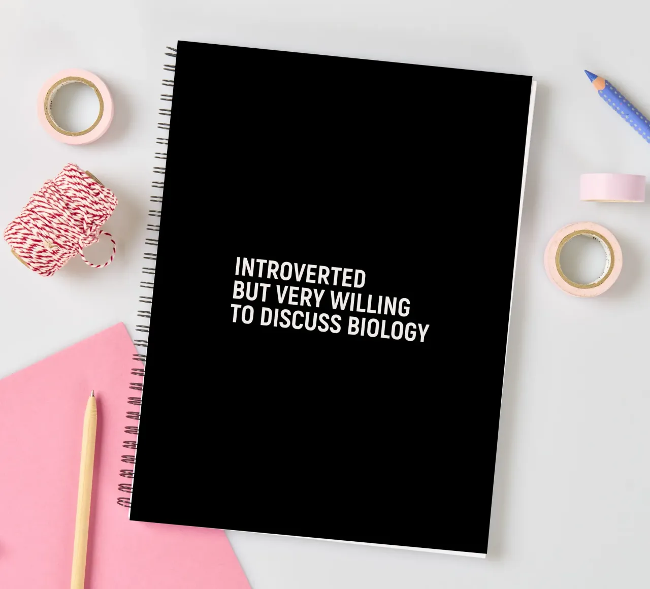 Introverted but very willing to discuss biology spiral notebook by happieeagle