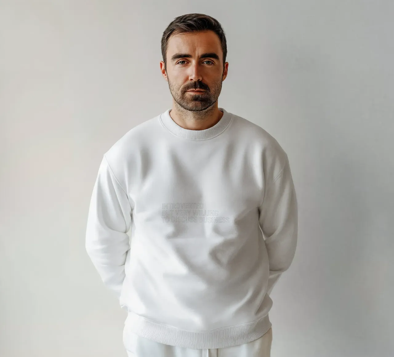 Introverted but very willing to discuss business sweatshirt van happieeagle