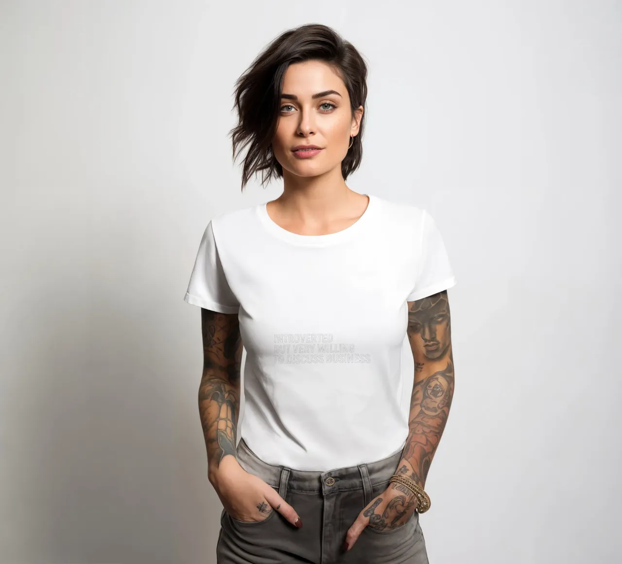 Introverted but very willing to discuss business t-shirt da donna da happieeagle
