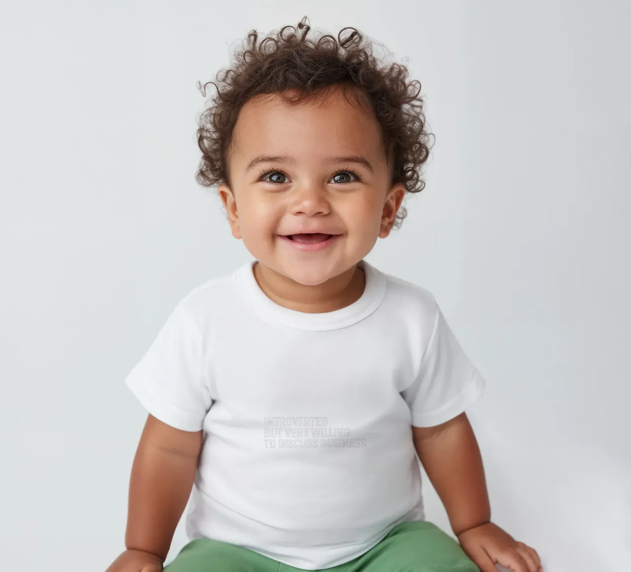 Introverted but very willing to discuss business camiseta de bebé de happieeagle