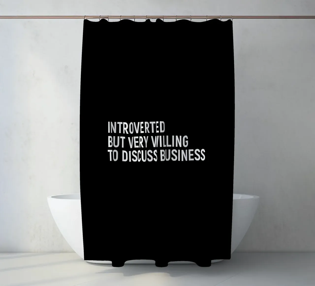 Introverted but very willing to discuss business tenda da doccia da happieeagle