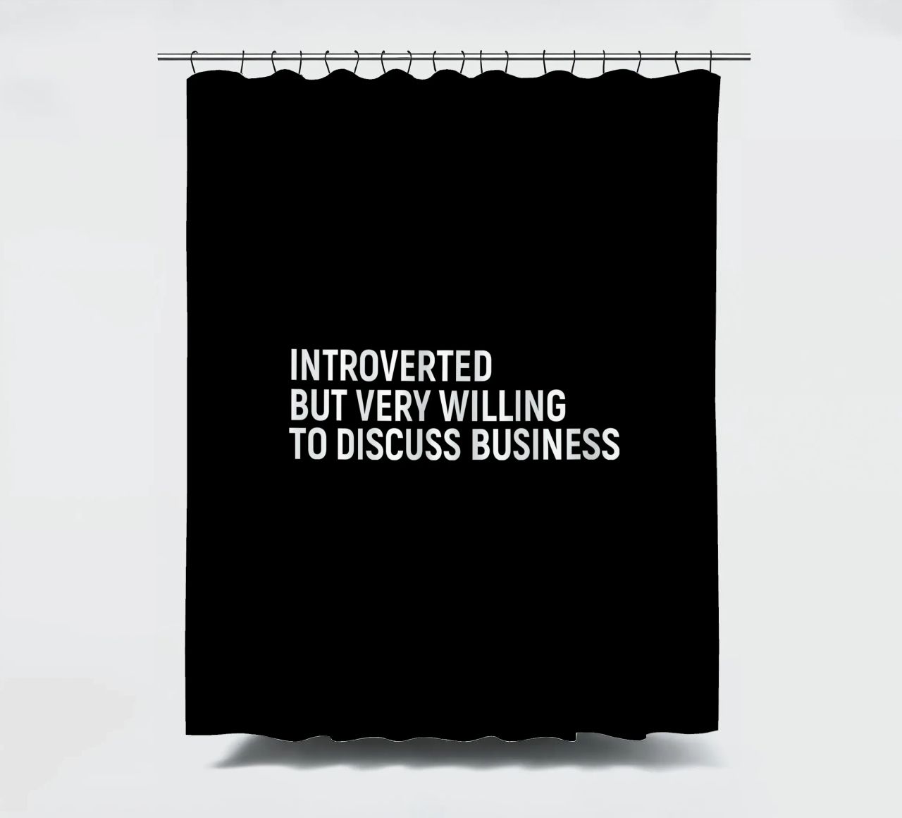 Introverted but very willing to discuss business tenda da doccia da happieeagle
