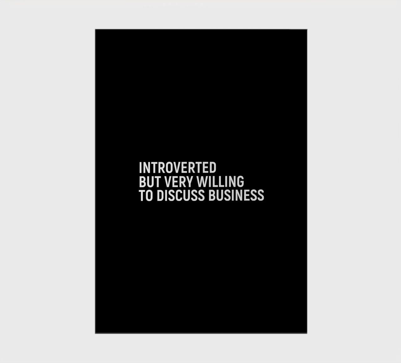 Introverted but very willing to discuss business diario da happieeagle