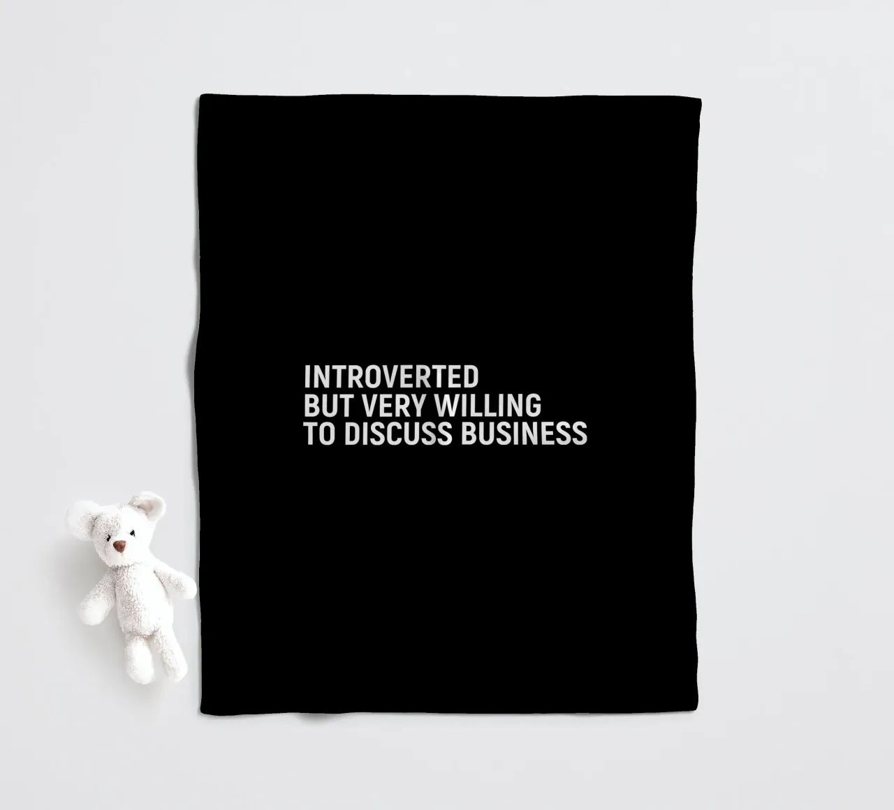 Introverted but very willing to discuss business coperta in pile da happieeagle