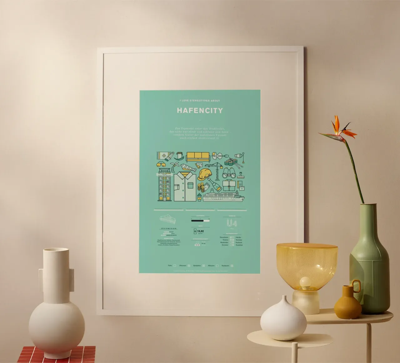 Hafencity poster con telaio in legno da Bureau Bald GmbH