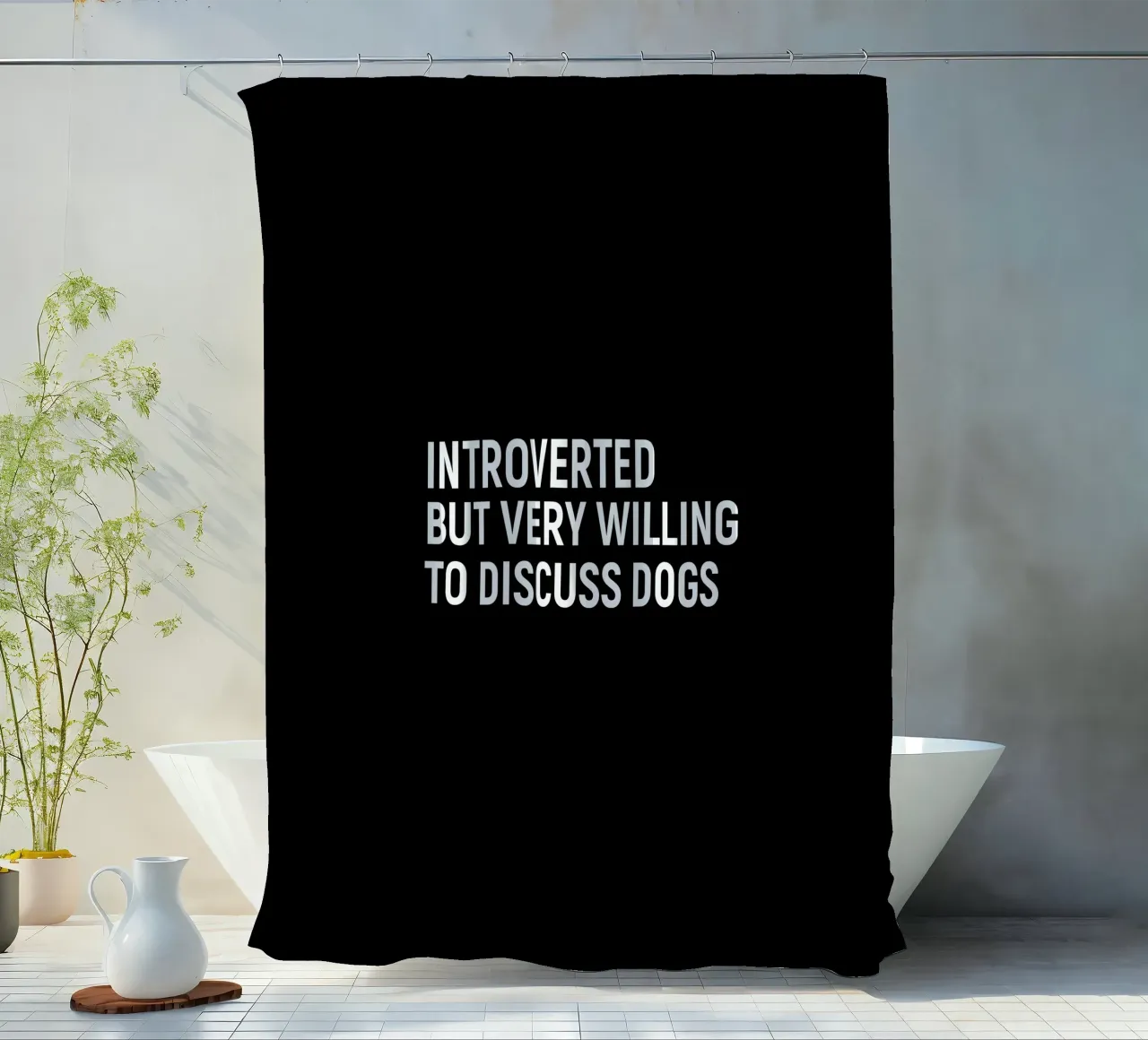 Introverted but very willing to discuss dogs Duschvorhang von happieeagle