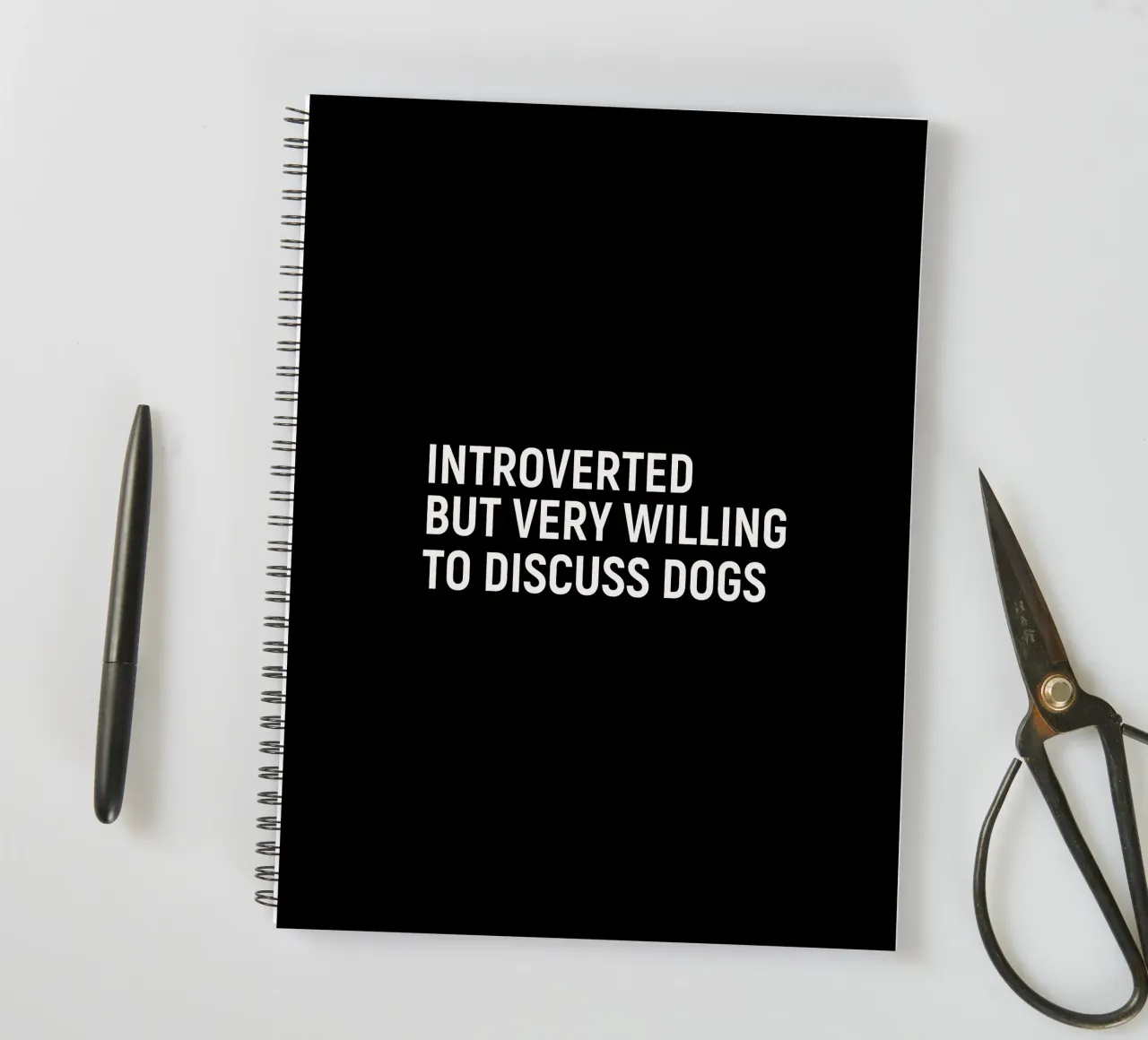 Introverted but very willing to discuss dogs spiral notebook by happieeagle