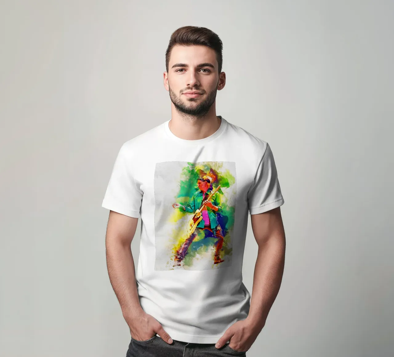 Macchia di ritratto Keith Richards t-shirt da Gunawan Rb