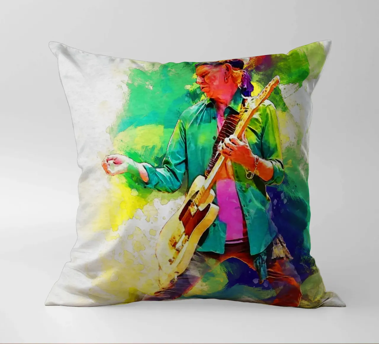 Macchia di ritratto Keith Richards cuscino da Gunawan Rb