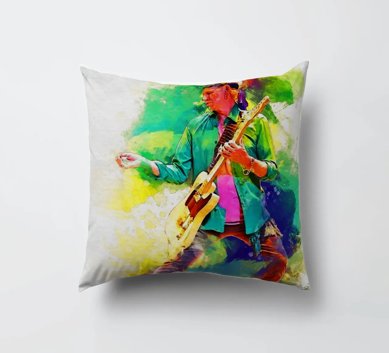Macchia di ritratto Keith Richards cuscino da Gunawan Rb