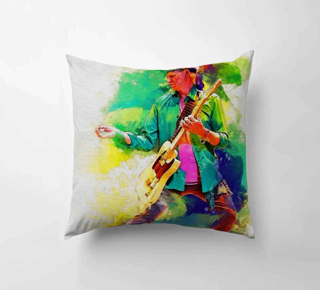 Macchia di ritratto Keith Richards cuscino da Gunawan Rb