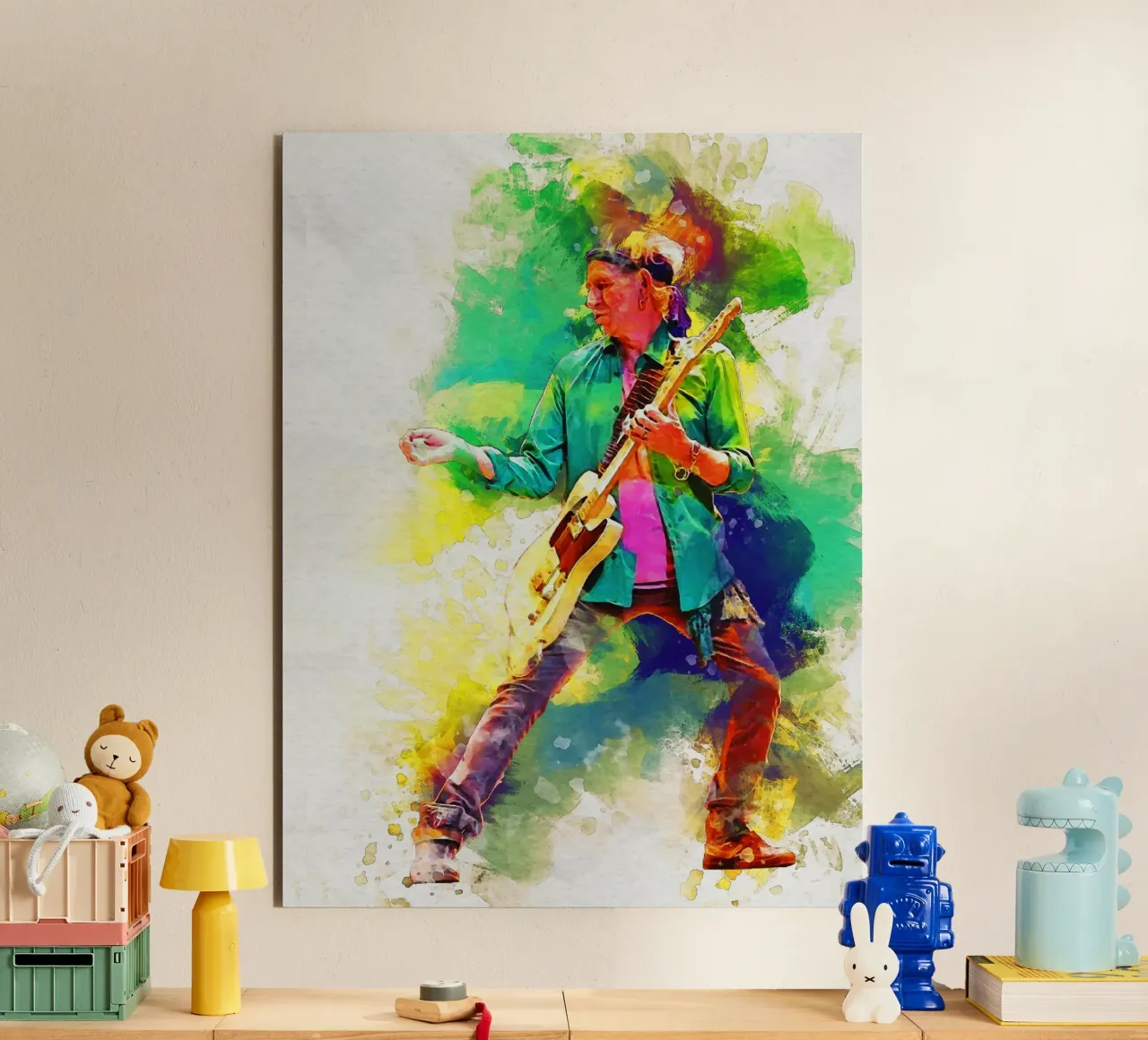 Macchia di ritratto Keith Richards alluminio dibond da Gunawan Rb