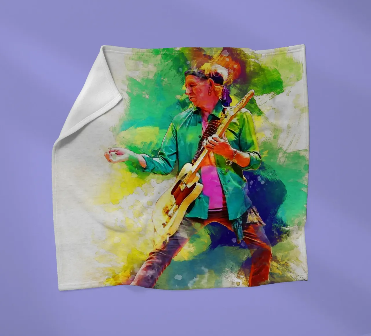 Smudge of Portrait Keith Richards Fleecedecke von Gunawan Rb