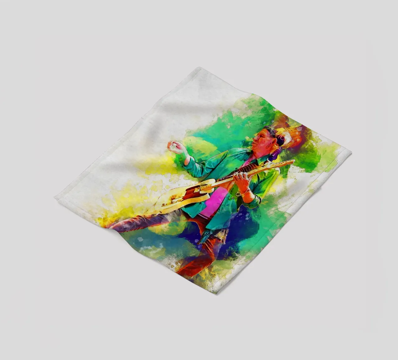 Smudge of Portrait Keith Richards Fleecedecke von Gunawan Rb