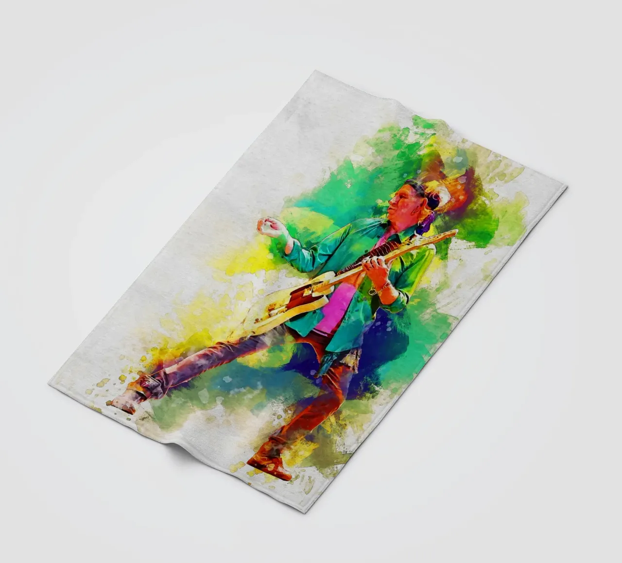 Smudge of Portrait Keith Richards Fleecedecke von Gunawan Rb