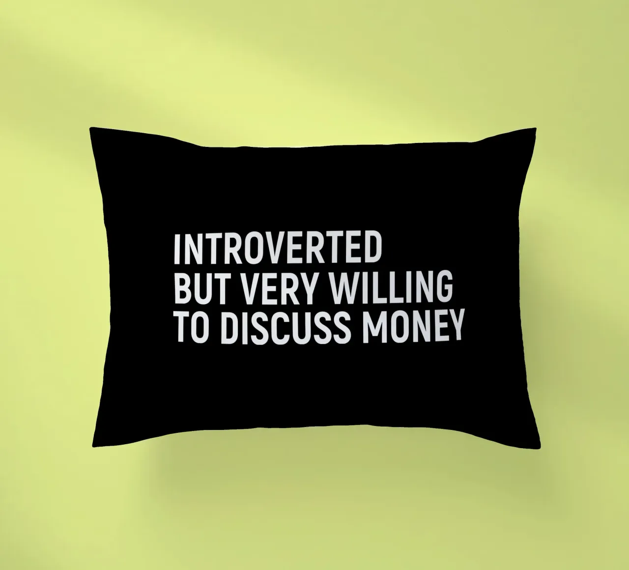 Introverted but very willing to discuss money Kissen von happieeagle